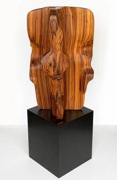 John Campbell Monumental Abstract Carved Zebrawood Sculpture by John Campbell - 1166386