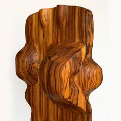 John Campbell Monumental Abstract Carved Zebrawood Sculpture by John Campbell - 1166387