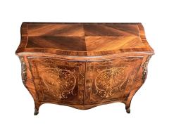 John Cobb George III Style Marquetry Inlaid Rosewood Bomb Cabinet in the Manner John Cobb - 4345808