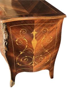 John Cobb George III Style Marquetry Inlaid Rosewood Bomb Cabinet in the Manner John Cobb - 4345809