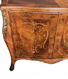 John Cobb George III Style Marquetry Inlaid Rosewood Bomb Cabinet in the Manner John Cobb - 4345811