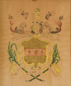 John Coles Sr LEONARD WATERCOLOR AND GILT COAT OF ARMS - 2773057