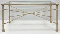 John Dickinson Brutalist Wrought iron Console Table with Beveled Glass - 3509572