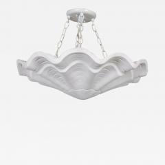 John Dickinson John Dickinson Style White Plaster Shell Form Pendant Light Fixture - 4594861
