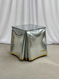 John Dickinson Mid Century Modern Signed John Dickinson Galvanized Steel Drape End Table 1970s - 2883004