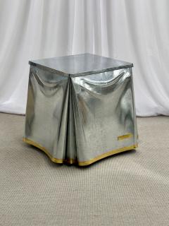 John Dickinson Mid Century Modern Signed John Dickinson Galvanized Steel Drape End Table 1970s - 2883005