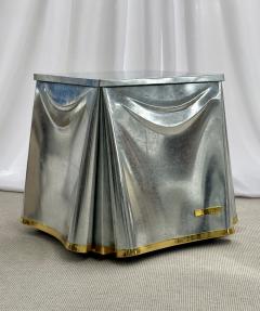 John Dickinson Mid Century Modern Signed John Dickinson Galvanized Steel Drape End Table 1970s - 2883006