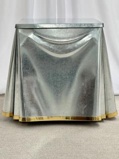 John Dickinson Mid Century Modern Signed John Dickinson Galvanized Steel Drape End Table 1970s - 2883007