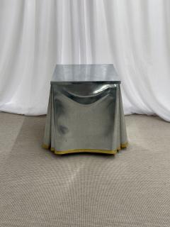 John Dickinson Mid Century Modern Signed John Dickinson Galvanized Steel Drape End Table 1970s - 2883011