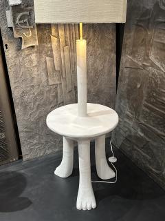 John Dickinson Plaster Side Table Floor Lamp - 3495781