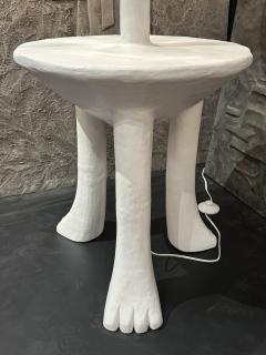 John Dickinson Plaster Side Table Floor Lamp - 3495792