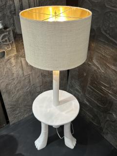 John Dickinson Plaster Side Table Floor Lamp - 3495794