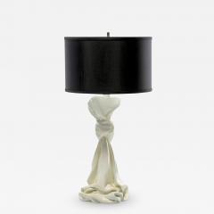 John Dickinson Surrealist John Dickinson Style Plaster Draped Knotted Fabric Lamp c 1970s - 3900552