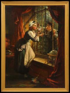 John Douglas Michie 19th Century Romantic English Painting of a Maid and Her Lover - 3880429