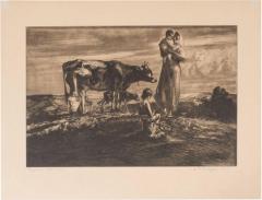 John Edward Costigan John Costigan Signed Original Pastoral Etching by John E Costigan Circa 1930 - 1703222