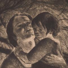 John Edward Costigan Mother and Child A Signed Limited Edition Etching by John E Costigan - 1700596