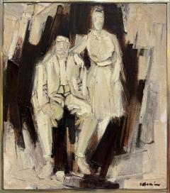 John Emanuel John Emanuel Mid century Abstract Impasto Portrait Painting - 4529945