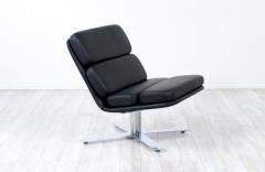 John Follis John Follis Solo Black Leather Chrome Lounge Chair for Fortress - 3035743