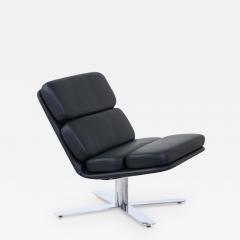 John Follis John Follis Solo Black Leather Chrome Lounge Chair for Fortress - 3037890