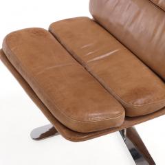 John Follis Pair of John Follis Solo Lounge Chairs in Leather and Chrome by Fortress - 4623654