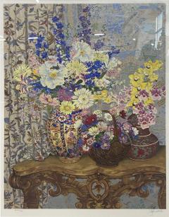 John Francis Powell Framed John Powell Floral Still Life Serigraph - 4682960