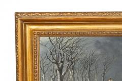 John Frederick Herring Framed Oil On Canvas Winter Horse Scene By John F Herring - 4137933