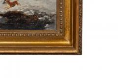 John Frederick Herring Framed Oil On Canvas Winter Horse Scene By John F Herring - 4137935