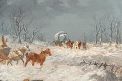 John Frederick Herring Framed Oil On Canvas Winter Horse Scene By John F Herring - 4137958