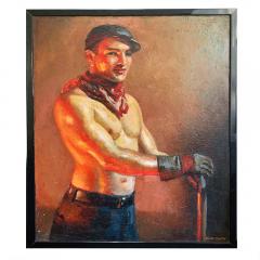 John Garth Ironworker by John Garth 1889 1971 USA oil on board circa 1920s - 1752556