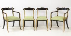 John Gee Set of four Regency black painted and gilded chairs  - 1202857