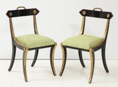 John Gee Set of four Regency black painted and gilded chairs  - 1202871