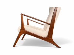 John Graz Armchair in Hardwood and Boucl by John Graz 1950s Lot 817A - 4098131