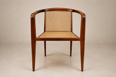John Graz Brazilian Modern Sculptural Armchair in Cavi na Cane by John Graz Brazil - 4692653