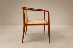 John Graz Brazilian Modern Sculptural Armchair in Cavi na Cane by John Graz Brazil - 4692657