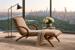 John Graz Rare Brazilian Modern Chaise Lounge in Cavi na and Mohair John Graz 1950s - 4715680