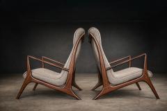John Graz Sculptural Pair of Armchairs in Hardwood Boucle John Graz Brazil 1950s - 4531042