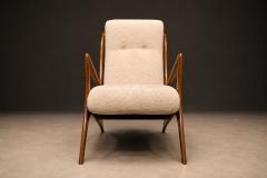 John Graz Sculptural Pair of Brazilian Modernist Armchairs in Hardwood Chenille - 4612081