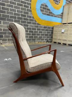 John Grazier Mid Century Brazilian Modern Armchair in Hardwood Fabric by John Graz 1950 s - 3193892