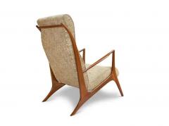 John Grazier Mid Century Brazilian Modern Armchair in Hardwood Fabric by John Graz 1950 s - 3193932