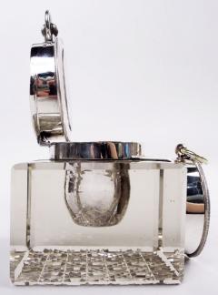 John Grinsell Antique English Edwardian Inkwell with Clock and Barometer 1908 - 4147916