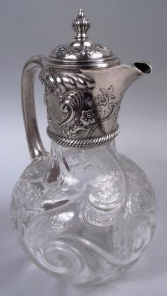 John Grinsell Antique English Victorian Sterling Silver Cut Rock Crystal Decanter - 3807000