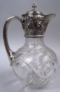 John Grinsell Antique English Victorian Sterling Silver Cut Rock Crystal Decanter - 3807003