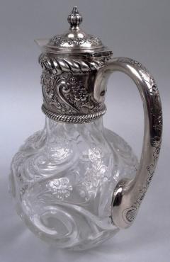 John Grinsell Antique English Victorian Sterling Silver Cut Rock Crystal Decanter - 3807006