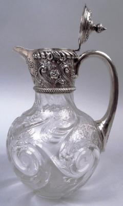 John Grinsell Antique English Victorian Sterling Silver Cut Rock Crystal Decanter - 3807008