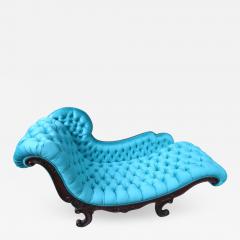 John Henry Belter Magnificent Victorian John Henry Belter Attributed Rosewood Tufted Chaise Longue - 1352978