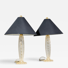 John Hutton John Hutton for Donghia Ondoso Mid Century Murano Glass Lamp Pair - 4752645