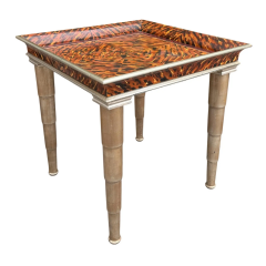 John Hutton John Hutton for Donghia Style Faux Tortoise Shell White Gold Giltwood - 4071702