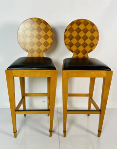 John Hutton Pair of Paris Hall Harlequin Bar Stools by John Hutton for Donghia - 2727474