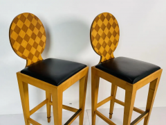 John Hutton Pair of Paris Hall Harlequin Bar Stools by John Hutton for Donghia - 2727475