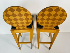 John Hutton Pair of Paris Hall Harlequin Bar Stools by John Hutton for Donghia - 2727487